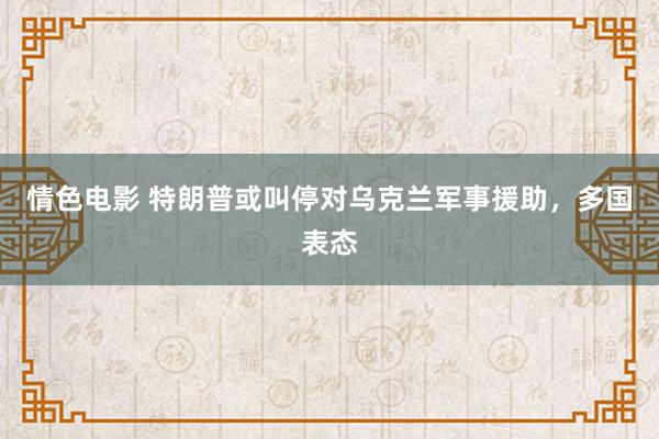 情色电影 特朗普或叫停对乌克兰军事援助，多国表态
