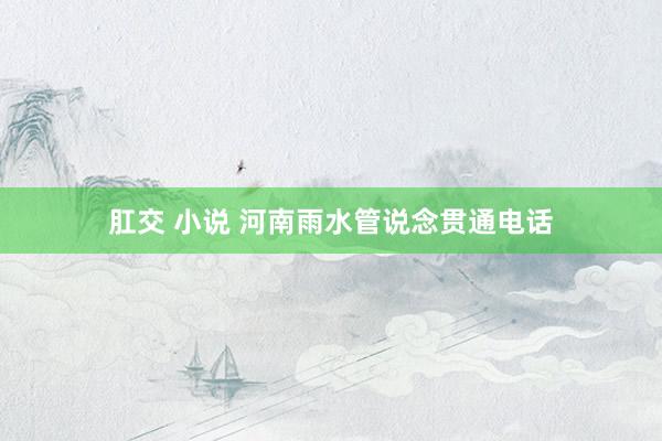 肛交 小说 河南雨水管说念贯通电话